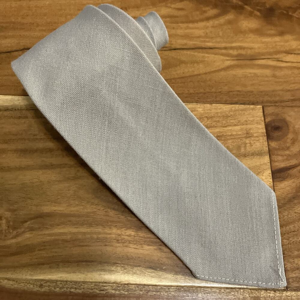Vintage 1940s Grey Necktie Swing Skinny Tie Single Stitch Dacron Polyester 1930s